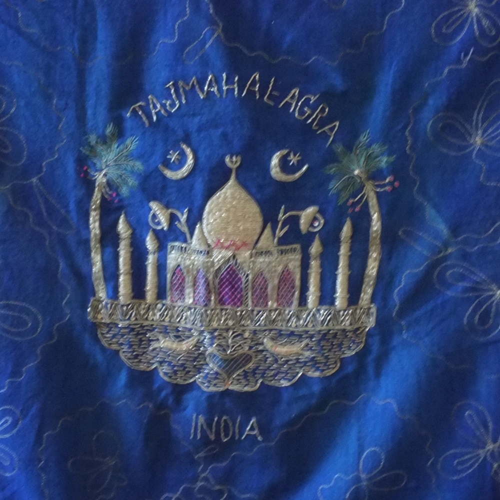 vintage tapestry | taj mahal tapestry embroidery